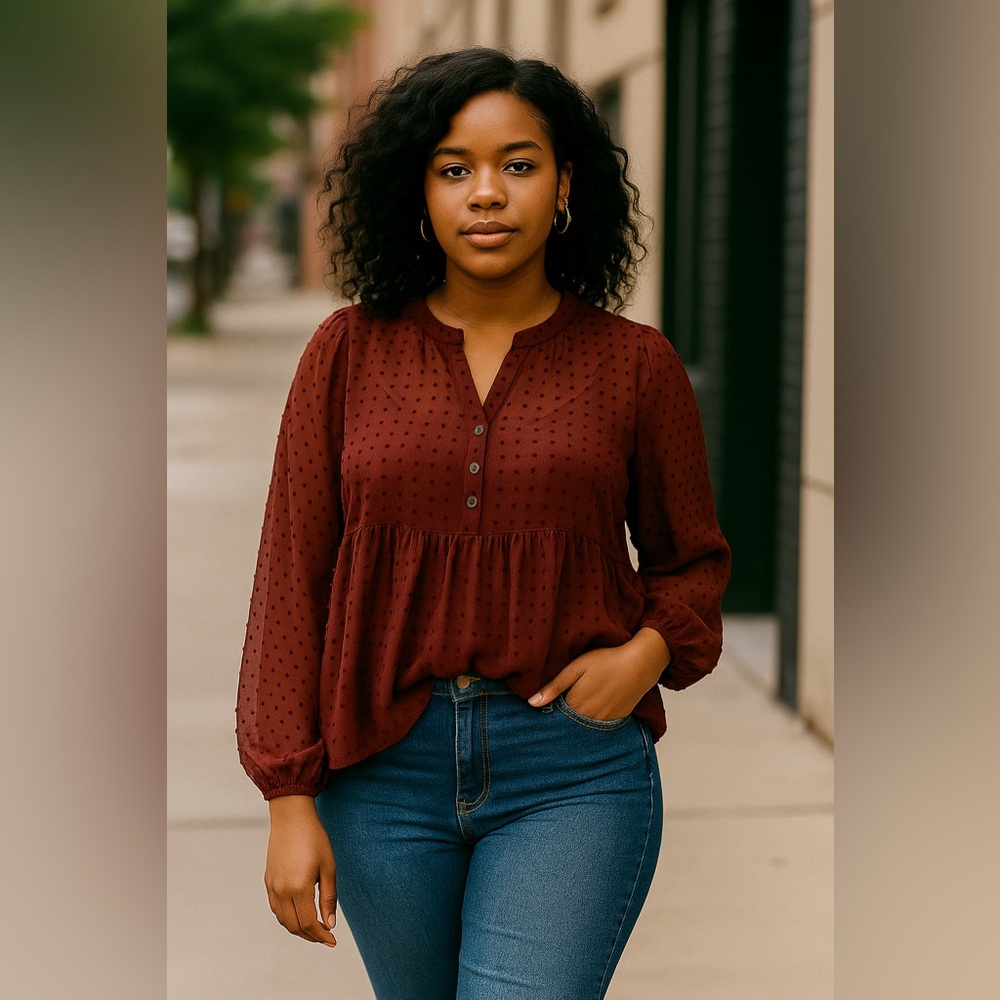 Blouse - Old Navy Sheer Boho Blouse - Picture 2 of 3
